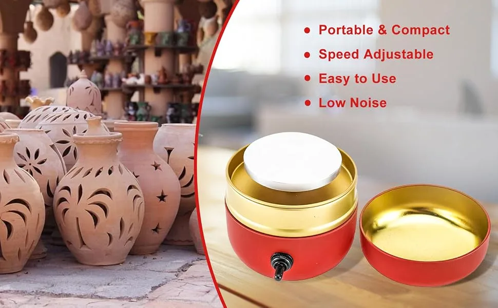 Toolly Mini Electric Pottery Wheel Machine Small Pottery Forming Machine with Tray for DIY Ceramic Work Clay Art Craft - Small Pottery Forming Machine Features