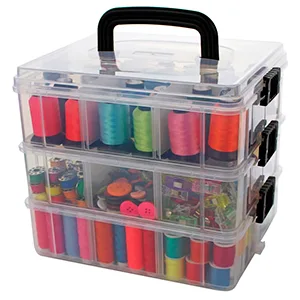 Bins & Things Stackable Storage Container with Clear, 4 -Tier 40 Comprt Large - Craft Storage / Craft Organizers and Storage - Bead Organizer Box / Art Supply Organizer - Ribbon Organizer and Sewing Box 4-Tier, 40 Comprt - Stackable Storage Container