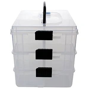 Bins & Things Stackable Storage Container with Clear, 4 -Tier 40 Comprt Large - Craft Storage / Craft Organizers and Storage - Bead Organizer Box / Art Supply Organizer - Ribbon Organizer and Sewing Box 4-Tier, 40 Comprt - Stackable Storage Container