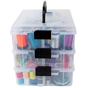 Bins & Things Stackable Storage Container with Clear, 4 -Tier 40 Comprt Large - Craft Storage / Craft Organizers and Storage - Bead Organizer Box / Art Supply Organizer - Ribbon Organizer and Sewing Box 4-Tier, 40 Comprt - Stackable Storage Container