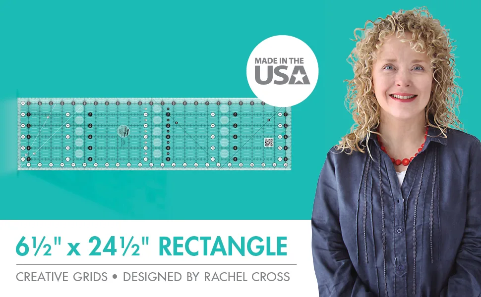 Creative Grids Quilt Ruler 6-1/2in x 24-1/2in - CGR24 - quilt ruler 6.5 x 24.5