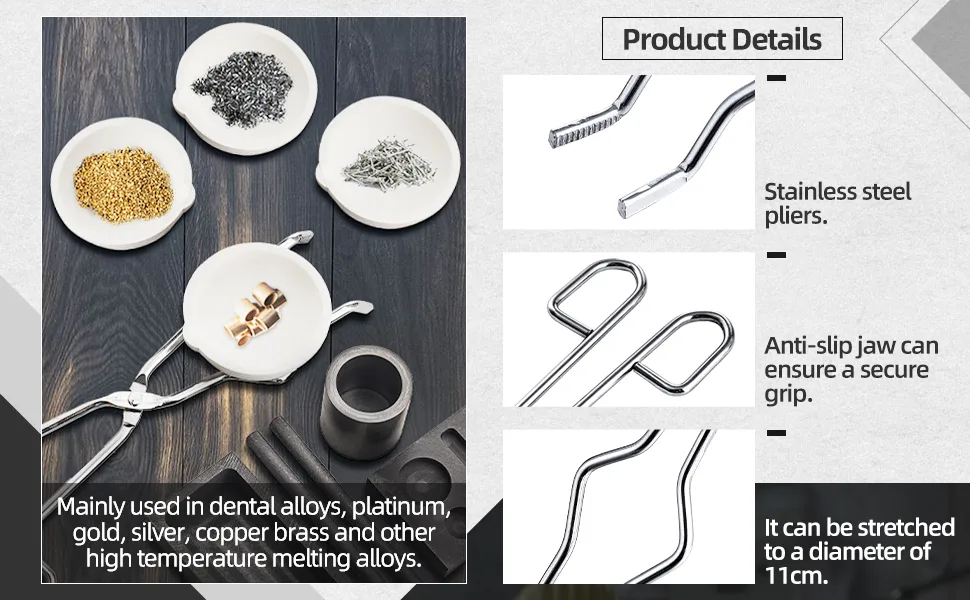 7 Pieces Graphite Torch Melting Casting Kit, Including 2 Graphite Crucible Stir Stick, Graphite Casting Mould 5-in-1 Graphite Casting Ingot Mould, Quartz Crucible, Cylindrical Graphite, Tong for Melt - product information 3
