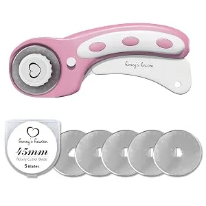 Rotary Cutter Set pink - Quilting Kit incl. 45mm Fabric Cutter, 5 Replacement Blades, A3 Cutting Mat, Acrylic Ruler and Craft Clips - Ideal for Crafting, Sewing, Patchworking, Crochet & Knitting Pink Cutting Mat Set (18" x 12") - Rotary Cutter and Replacement Blades