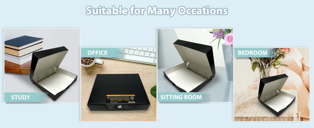 Lineco LIN-733-BB3D Archival Oversized 3-Ring Album Box with Clamshell Style Lid, 13" x 11-7/16" x 2-3/8", Black 1 Pack Black - 3-Ring Album Box