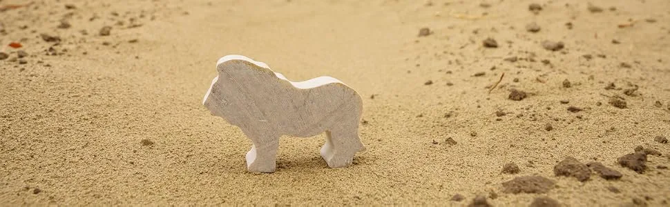STUDIOSTONE CREATIVE Lion Soapstone Sculpture Stone Carving DIY Arts Crafts Kit Kids Adults - Raw stone lion soapstone in desert