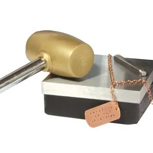 The Beadsmith Brass Head Mallet - Metal Elements - 10 Inches long, 2LB head with a 38mm Face - Brass & Sheet Metal Hammer for Dapping, Chasing & Light Stamping - metal stamping group