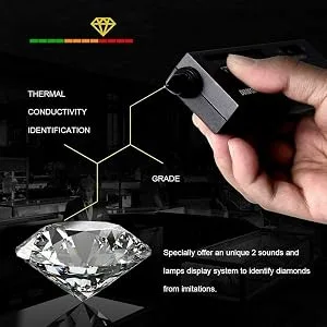 Jeweler Diamond Tester, Professional Diamond Gemstone Selector Portable LED Audio Diamond Tester with Diamond Selector II, Moissanite Tester, 2 Manuals, 2 Trays - product information 22