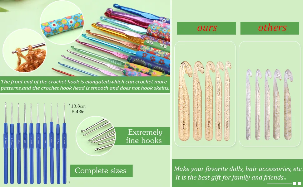 116 PCS Crochet Hooks Sets, Ergonomic Crochet Hooks Kits with Storage Bag and Crochet Needle Accessories, DIY Crochet Needles Kit for Beginners and Experienced Crochet Hook Lovers - Crochet Hooks Sets