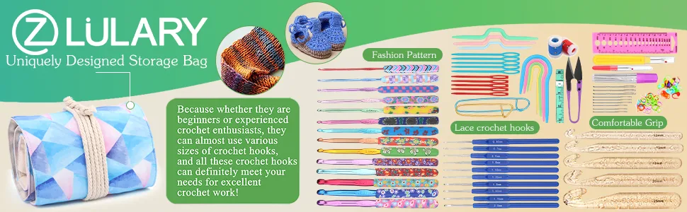 116 PCS Crochet Hooks Sets, Ergonomic Crochet Hooks Kits with Storage Bag and Crochet Needle Accessories, DIY Crochet Needles Kit for Beginners and Experienced Crochet Hook Lovers - Crochet Hooks Sets