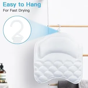 Beautybaby Bathtub Spa Pillow Bath Pillows for tub, with Non-Slip 8 Large Strong Suction Cups, Free Machine Washable Bag - Bath Pillows