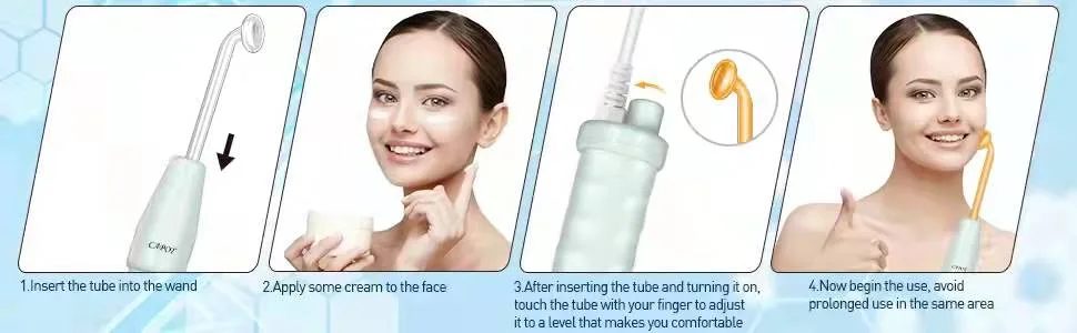 CAPOT High Frequency Facial Wand Portable Handheld High Frequency Facial Machine with 4 Different Neon Tubes - High Frequency Facial Wand