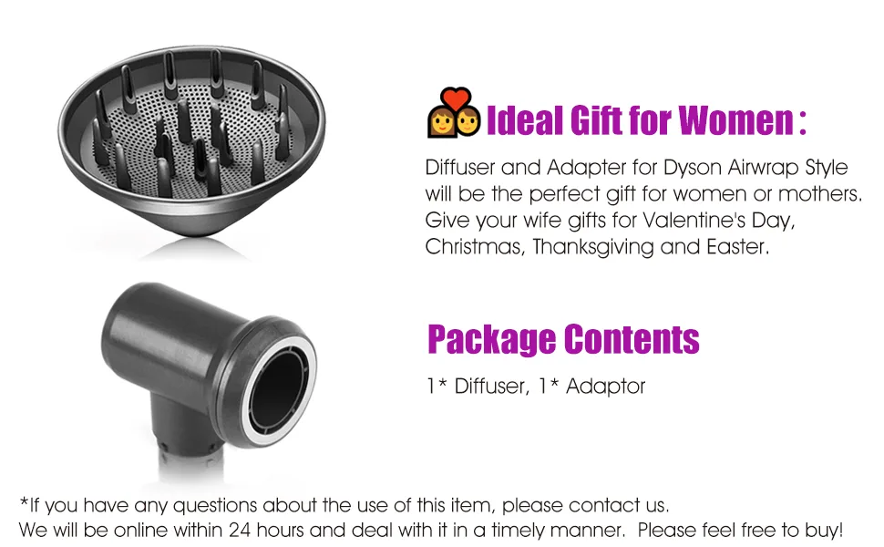 Diffuser and Adaptor for Dyson Airwrap Styler for Airwrap Styler Into A Hair Dryer Combination - Diffuser and Adaptor for Dyson Airwrap