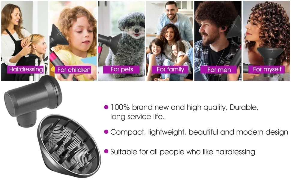 Diffuser and Adaptor for Dyson Airwrap Styler for Airwrap Styler Into A Hair Dryer Combination - Diffuser and Adaptor for Dyson Airwrap