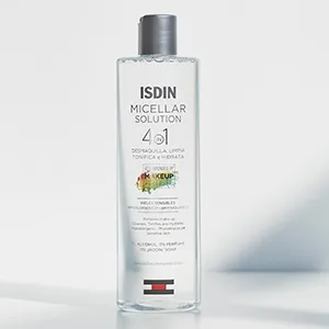 ISDIN Micellar Solution, 4 in 1 Makeup Remover, Cleanser, Hydrating Toner - Suitable for Sensitive Skin, 13.5 Fl. Oz - micellar water simple gel wash cleansing makeup remover wipes facial cleanser boost burts bees