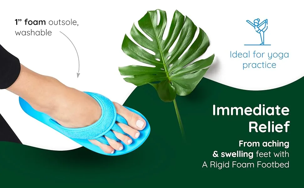 Pedi Couture Pedicure Sandals for Women - Toe Separator Slippers Medium Turquoise-1 - toe separators, toe separator, pedicure, toe seperators for women, toe separators for pedicure, yoga