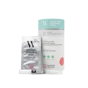 Spotlight Oral Care Teeth Whitening Strips | Gently Whitens Teeth Gradually & Safely (Whitening Strips) 29 Piece Set - Image of teeth whitening strips