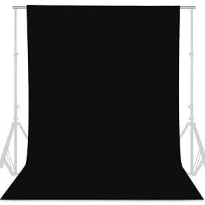 GFCC 8FTX10FT Black Backdrop Background for Photography Photo Booth Backdrop for Photoshoot Background Screen Video Recording Parties Curtain - product information 6