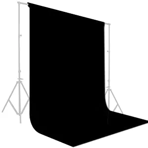GFCC 8FTX10FT Black Backdrop Background for Photography Photo Booth Backdrop for Photoshoot Background Screen Video Recording Parties Curtain - polyester backdrop