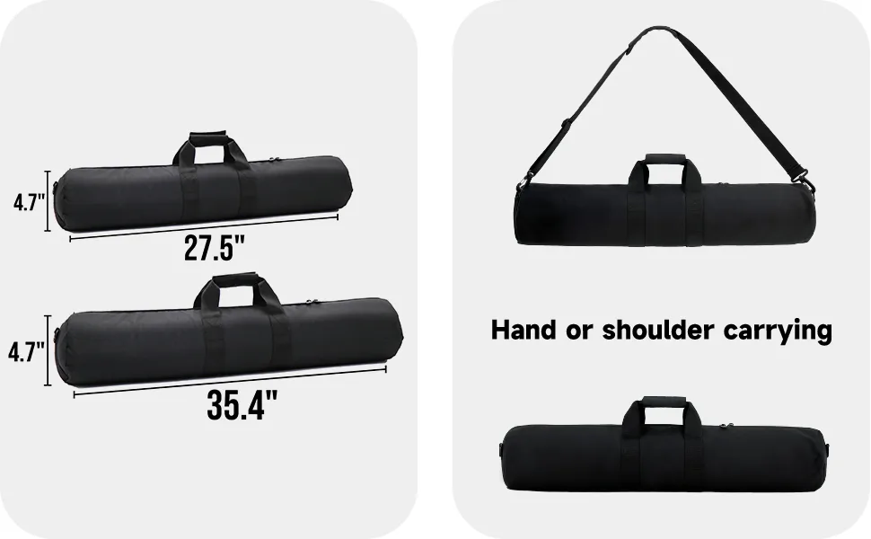 Silfrae Padded Tripod Carrying Bag for Light Stands Boom Stand and Tripod Black Small - product information 2