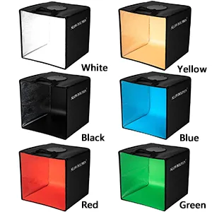 SLOW DOLPHIN Photo Studio Light Box 12"/30cm Portable Folding Ring Light, Photography Shooting Light Tent Adjustable Brightness Lighting Kit Softbox with 113pcs LED Lights + 6 Backdrops(Black Tent) - product information 8