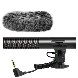 tikysky Camera Microphone, M-1 Video Microphone for DSLR Interview Shotgun Mic for Canon Nikon Sony Fuji Videomic with Windscreen 3.5mm Jack - video microphone
