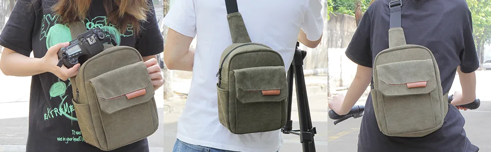 TULLIO Small Camera Bag for Photographer Canvas Camera Bag Waterproof Dslr Camera bag Compatible with Nikon Sony lightweigth bag for Men - application