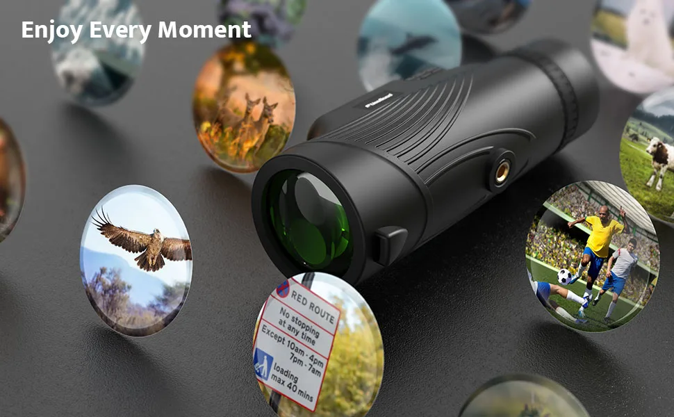 Monocular Telescope, 10x42 Monoculars for Adults, Usogood Compact Portable Waterproof Monocular with Hand Strap, Lightweight Handheld Pocket Telescope for Bird Watching Light Black - Enjoy Every Moment
