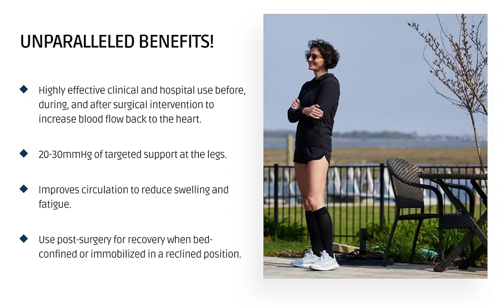 Womens Sheer Compression Socks 20-30mmHg - Knee Hi Support Stockings Large (Pack of 1) Nude - product information 8