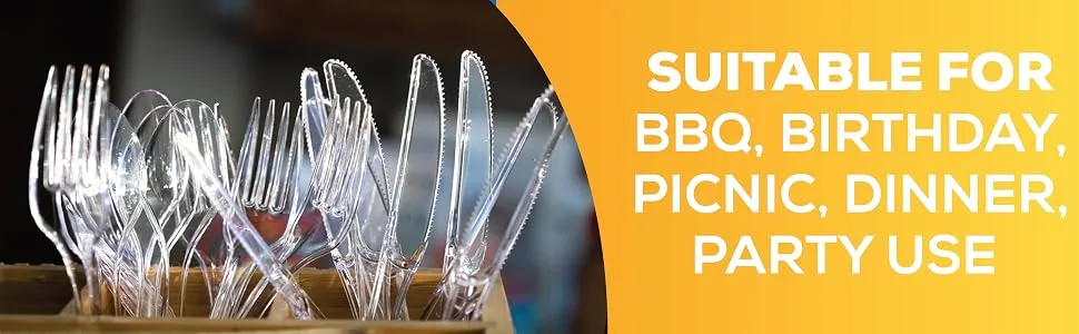Ard Wholesale 360 Count Cutlery Combo Box | Clear Extra Strong Extra Resistant | 180 Forks, 120 Spoons, And 60 Knives - Suitable For BBQ, Birthday, Picnic, Dinner, Party Use
