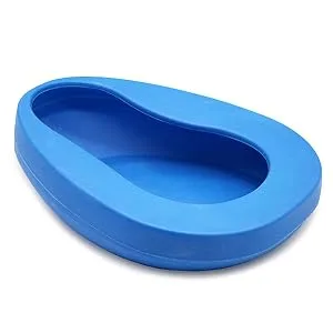 DMI Bedpan for Bariatric Adults with No Spill or Splash Design, FSA/HSA Eligible, Blue - smooth contoured shape