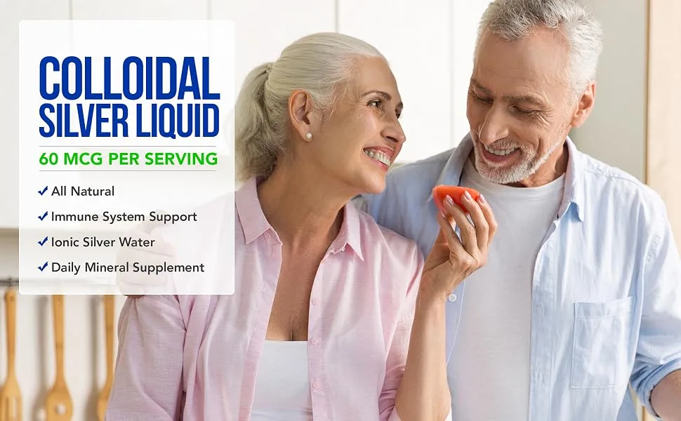 Colloidal Silver Liquid - 12 PPM Premium Silver Solution, 60 MCG Per Serving, All Natural, Vegan Immune System Support, Ionic Silver Water Daily Mineral Supplement 16 Fl oz, 96 Servings 16 Fl Oz (Pack of 1) - colloidal silver liquid
