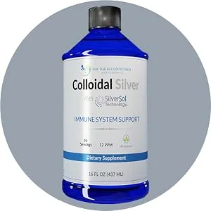 Colloidal Silver Liquid - 12 PPM Premium Silver Solution, 60 MCG Per Serving, All Natural, Vegan Immune System Support, Ionic Silver Water Daily Mineral Supplement 16 Fl oz, 96 Servings 16 Fl Oz (Pack of 1) - colloidal silver spray