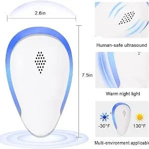 Ultrasonic Pest Repeller 6 Packs, 2023 Newest Electronic Pest Repellent Indoor Plug in Bug Repellent for Pest Control Mosquito, Spider, Mice, Ant, Insects, Roach white - product information 5