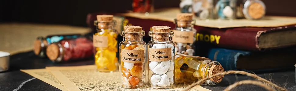 KHOCOEE 48pcs Different Crystals and Healing Stones, Gemstone and Crystals Bottles, Chakra Healing Crystals for Witchcraft, Great Choice for Gift, Collection and Home Decor - 48-2