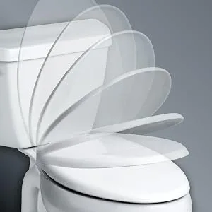 MAYFAIR 1887SLOW 000 Affinity Slow Close Removable Toilet Seat that will Never Loosen, Providing the Perfect Fit, ELONGATED, Long Lasting Solid Plastic, White White Elongated Seat - Asiento-del-baño bathroom bowl commode quiet oval oblong round wood bone biscuit linen beige almond