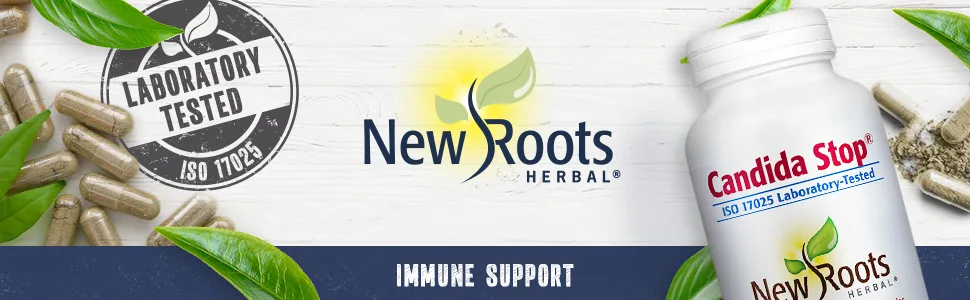 NEW ROOTS HERBAL Support Balanced Intestinal Flora, Oregano, Echinacea, Botanical Complex for Men and Women, Digestion Relief | 90 Capsules - Candida Stop