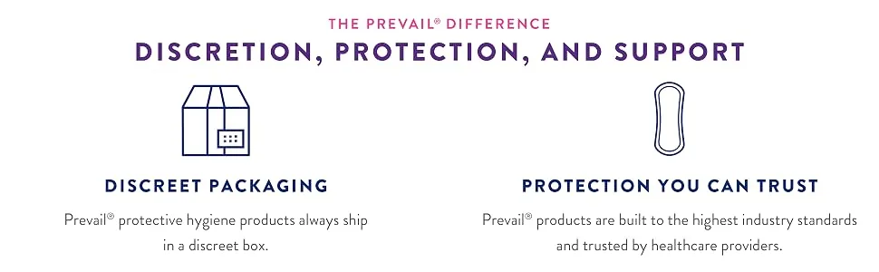 Prevail Incontinence Bladder Control Pads for Women, Overnight Absorbency, Regular Length, 30 count 30 Count (Pack of 1) - Prevail Difference