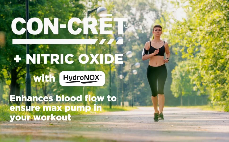 CON-CRET+ Nitric Oxide with HydroNOX, Blood Orange Berry Powder, Patented Creatine HCl with HydroNOX and Organic Beet Root Extract, Promotes Vasodilation, 40 Servings - con-cret hydronox
