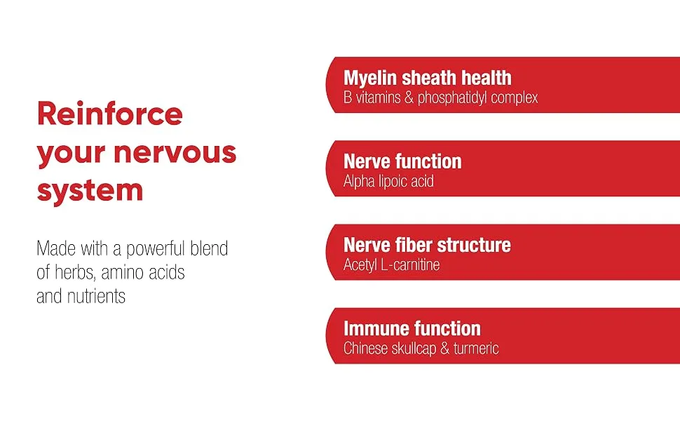 Redd Remedies, Nerve Shield, Supports Healthy Nerve Structure, 60 Capsules 60 Count (Pack of 1) - Reinforce your nervous system. Made with a powerful blend of herbs, amino acids and nutrients