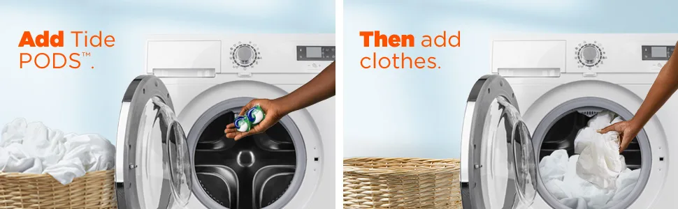 Tide PODS Light Laundry Detergent Pacs, 76 Count, Ocean Mist Scent, Powerful Clean with a Light and Lasting Scent - Add Tide PODS. Then add clothes.