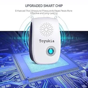 Toyukia 2023 Upgraded Dual Ultrasonic Pest Repeller 8 Pack, Electronic Repellent, Control Plugin for Insects, Roach,Mice,Spider, Mosquito Repellent Home, Kitchen, Office, Warehouse, Garage, white - upgraded smart chip