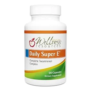 Wellness Resources Daily Super E - Superior Full Spectrum Tocotrienols - High in Gamma, Delta, and Alpha (90 Capsules) 90 Count (Pack of 1) - Daily Super E
