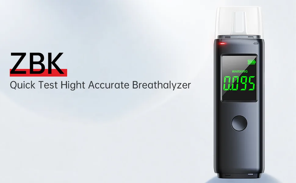 ZBK Breathalyzer Rechargeable | Professional-Grade Accuracy | Portable Breath Alcohol Tester for Personal & Professional Use Professional, Drivers Home Use - product information 1