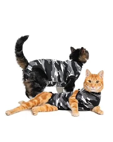 Suitical Recovery Suit Dog, Extra Small, Blue Camouflage XS Blue Camouflage - - Recovery Suit Cat