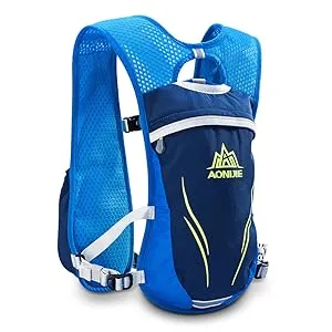 AONIJIE Running Hydration Vest Backpack for Women and Men Lightweight Trail Running Backpack 5.5L Gray - Blue