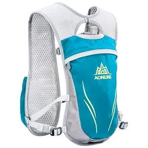 AONIJIE Running Hydration Vest Backpack for Women and Men Lightweight Trail Running Backpack 5.5L Gray - light blue