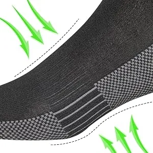 APTYID Men's Moisture Control Cushioned Crew Work Boot Socks (4/6 Pairs) 9-12 6 Pairs - Black - mens socks size 10-13