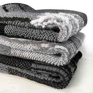 APTYID Men's Moisture Control Cushioned Crew Work Boot Socks (4/6 Pairs) 9-12 6 Pairs - Black - mens work socks