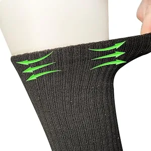 APTYID Men's Moisture Control Cushioned Crew Work Boot Socks (4/6 Pairs) 9-12 6 Pairs - Black - socks for men 9-12