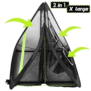 BAYINBULAK 2 in 1 Golf Chipping Practice Net Backyard Driving 2.5'2.5' Golf Accessories for Men Gift, 1 Pack Black - golf chipping net